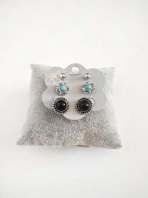 Pack 3 pares de pendientes flores