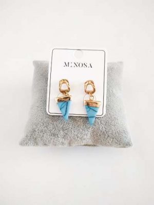 Pendientes acero triángulo azul
